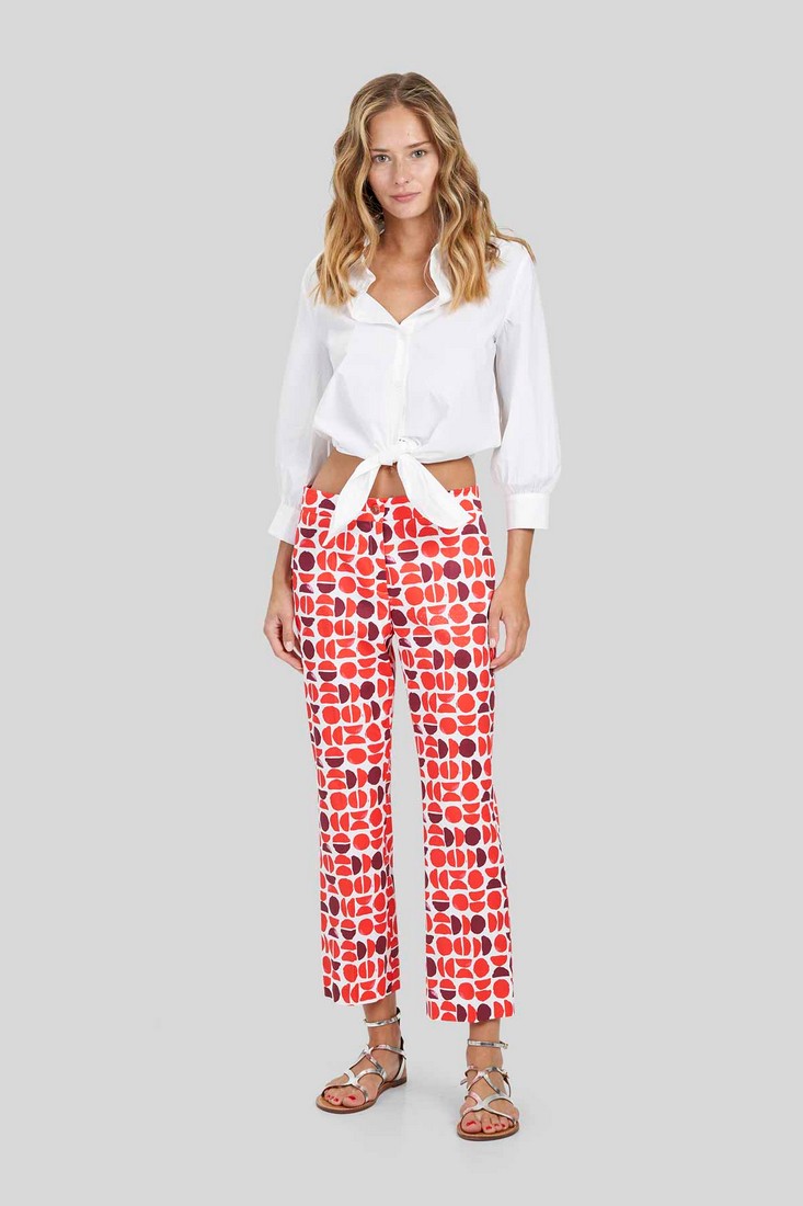 Caractere Caractere Παντελόνι Printed σε Κόκκινο Εμπριμέ