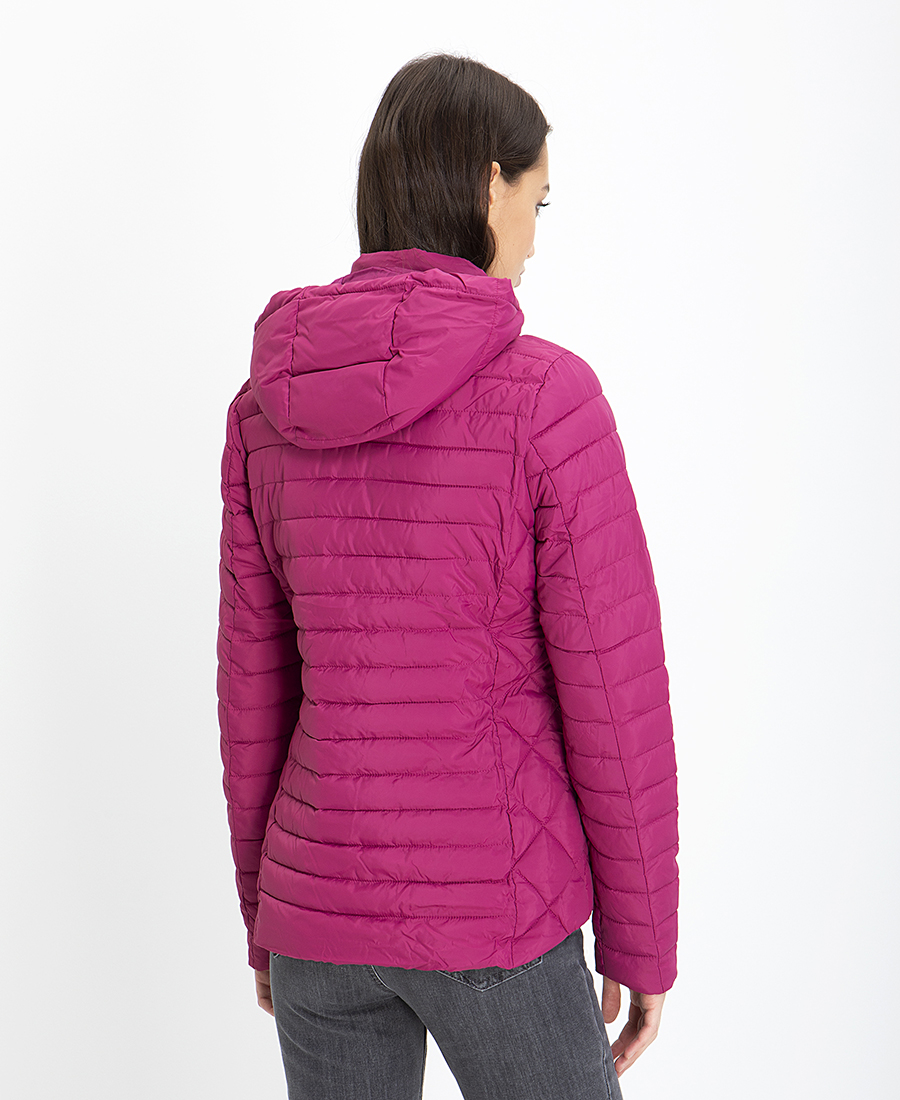 Capitone Puffer Jacket με Κουκούλα σε Φούξια φωτογραφία