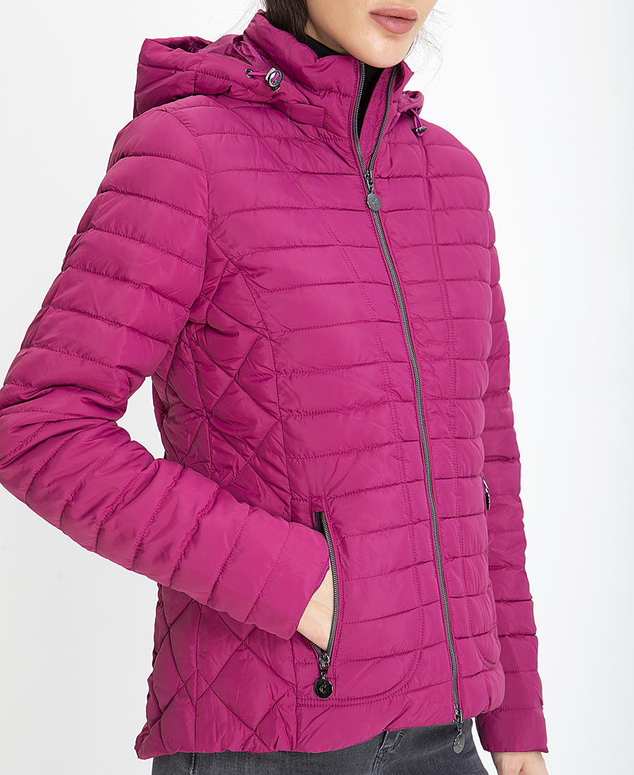 Capitone Puffer Jacket με Κουκούλα σε Φούξια φωτογραφία