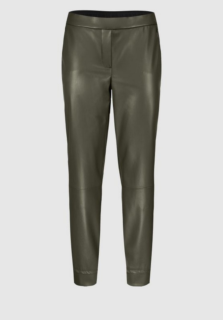 Παντελόνι με Δερμάτινη Όψη σε Λαδί φωτογραφία