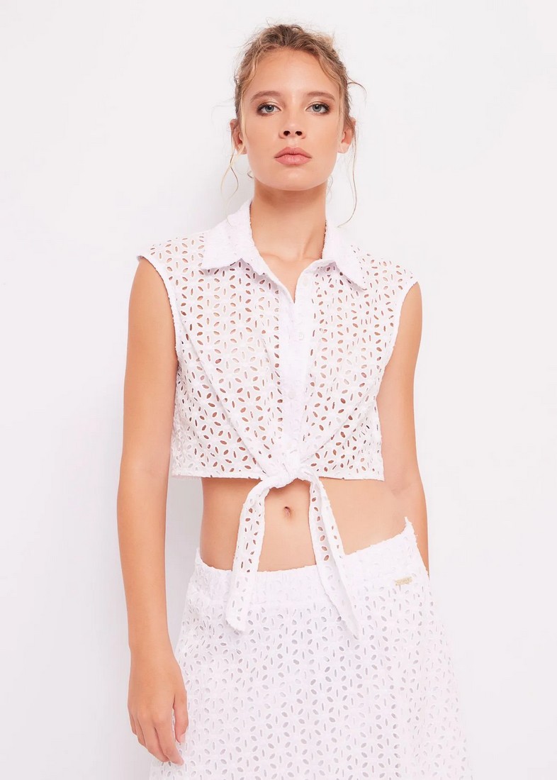 Gaudi Gaudi Πουκάμισο Eyelet σε Λευκό