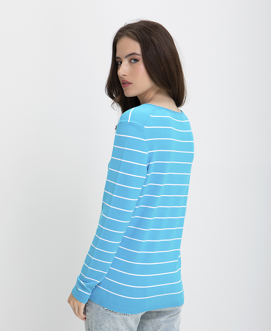 Round neck striped knitwear φωτογραφία