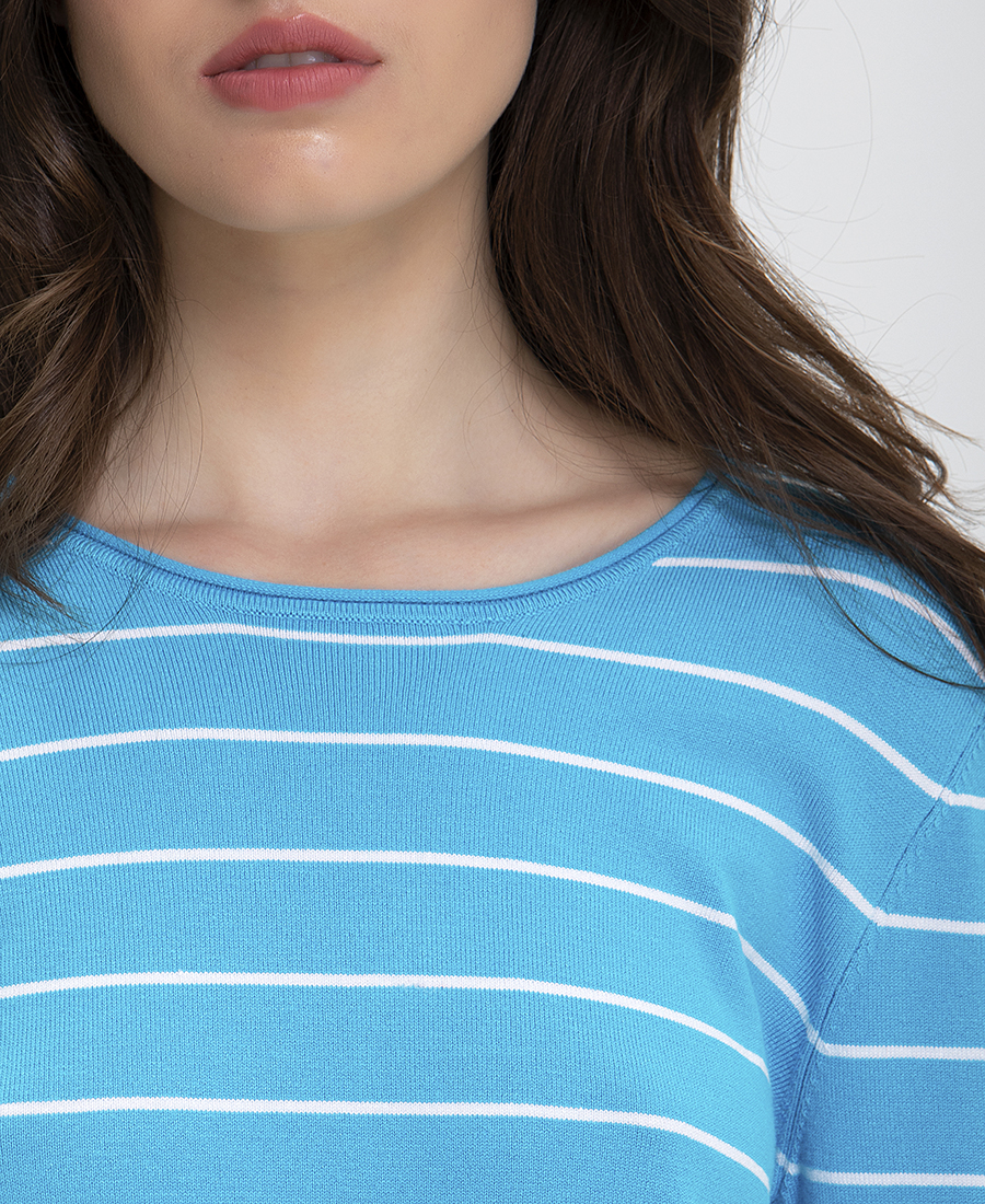 Round neck striped knitwear φωτογραφία