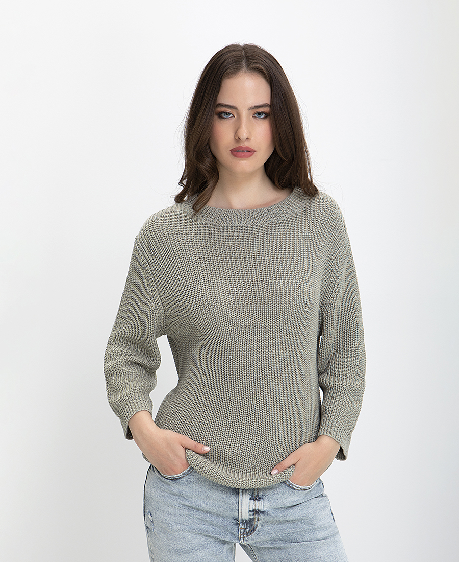 Πουλόβερ με Παγιέτες σε Χακί