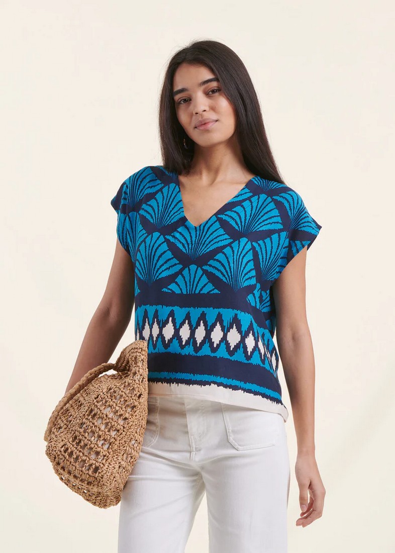 La Fee Maraboutee La Fee Maraboutee Μπλούζα Printed Oversized σε Μπλε Εμπριμέ