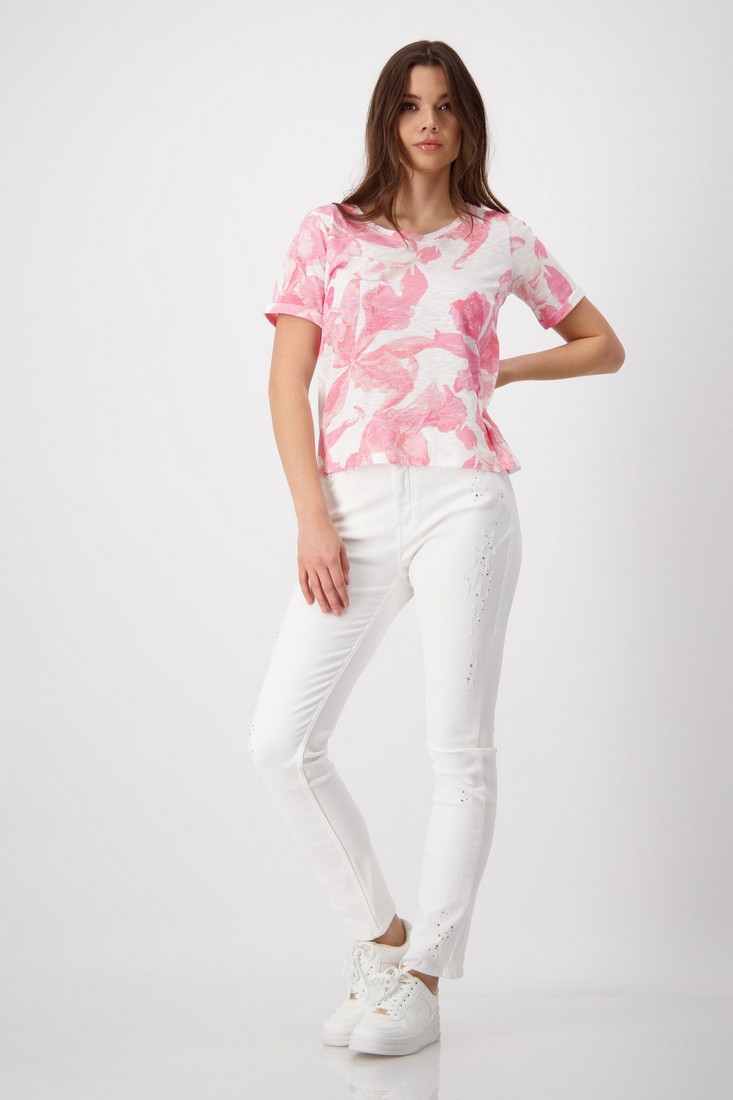 Monari Floral T-shirt σε Ροζ Εμπριμέ φωτογραφία