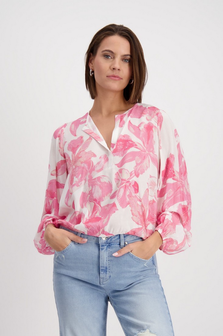 Monari Monari Μπλούζα Floral σε Ροζ Εμπριμέ