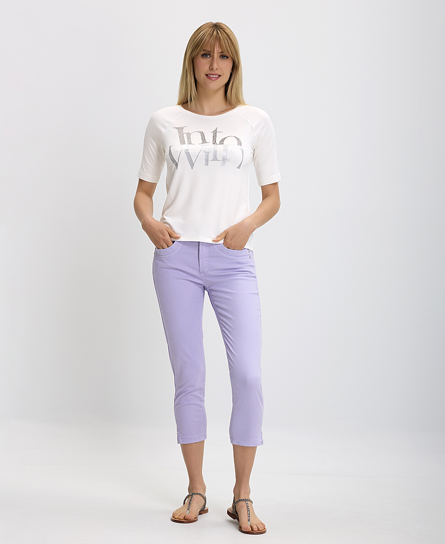 Monari T-Shirt με Strass σε Ivory φωτογραφία