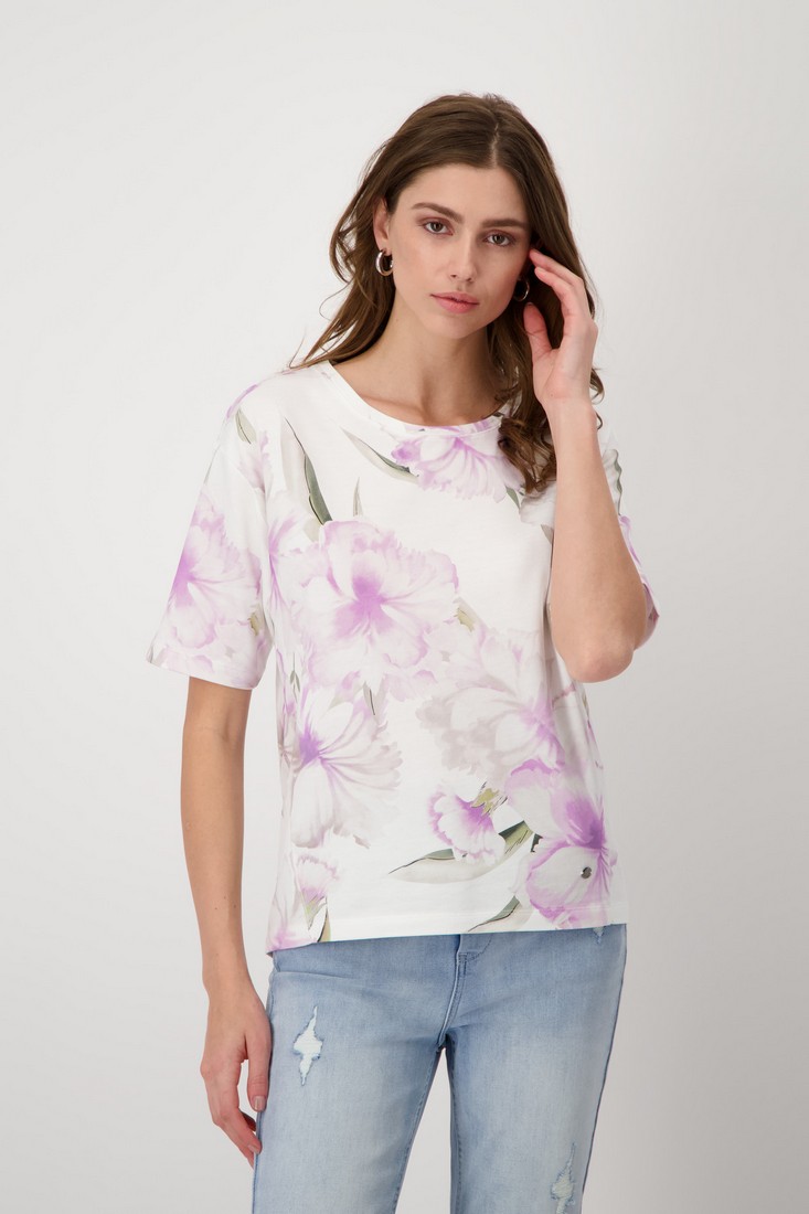 Monari Monari Printed T-Shirt σε Ροζ Εμπριμέ
