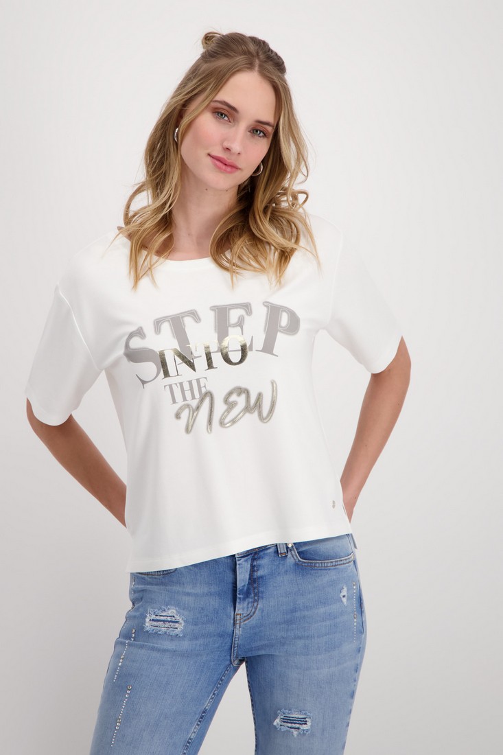 Monari Monari Printed T-Shirt σε Ivory