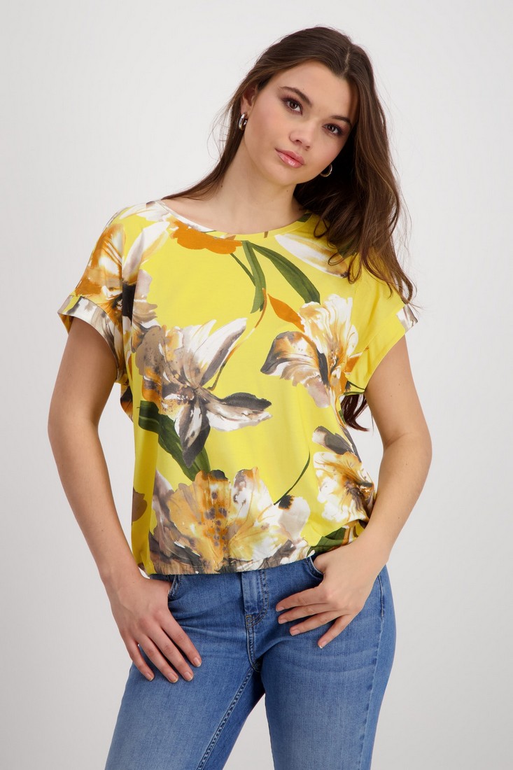 Monari Monari Μπλούζα Floral σε Κίτρινο Εμπριμέ