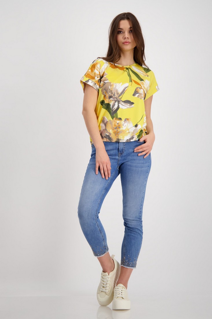 Monari Μπλούζα Floral σε Κίτρινο Εμπριμέ φωτογραφία