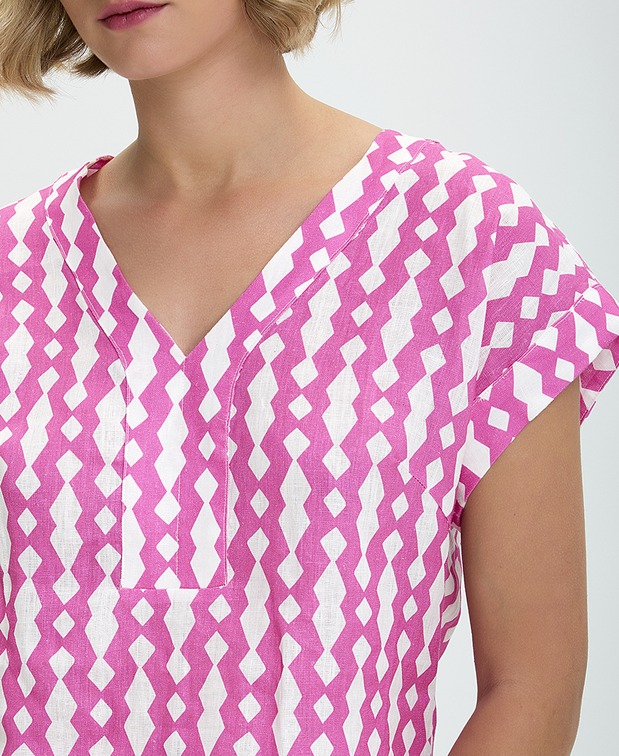 Τοπ Λινό σε Ροζ Εμπριμέ φωτογραφία