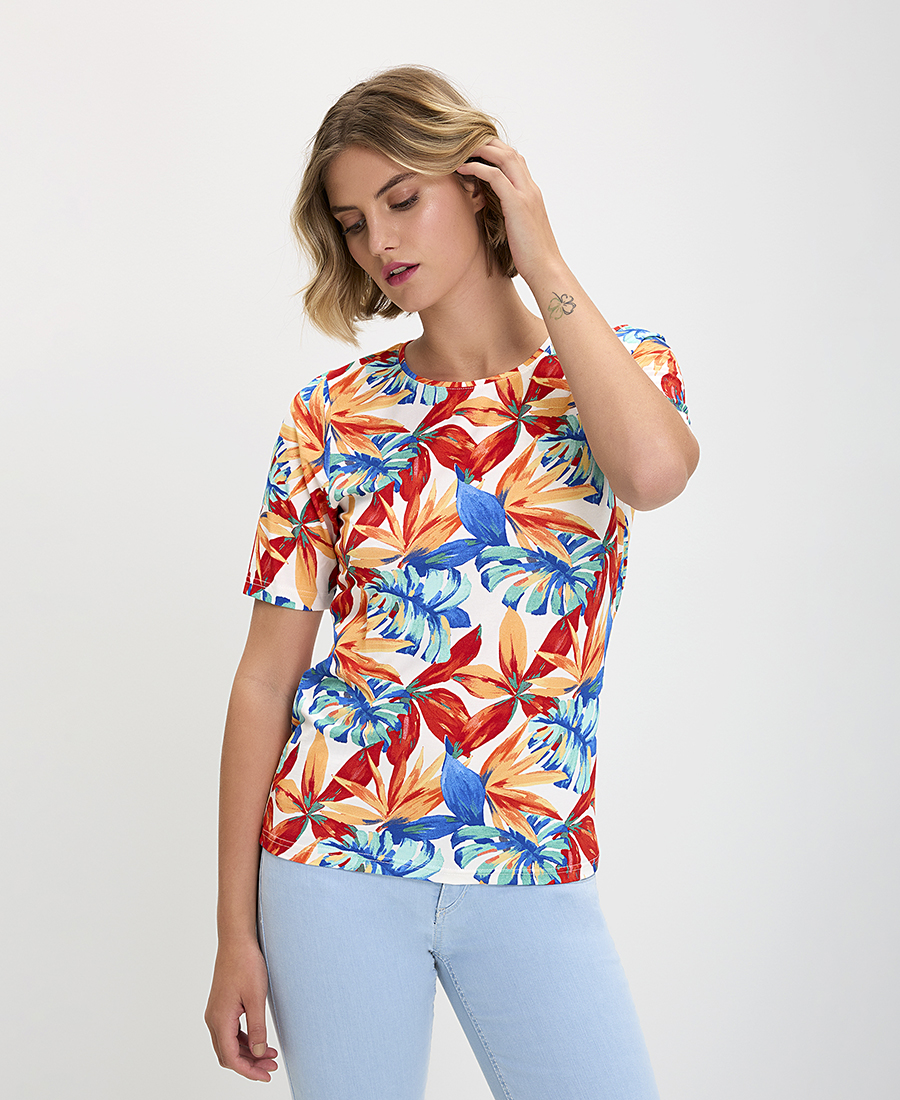 T-Shirt Floral Print σε Εμπριμέ