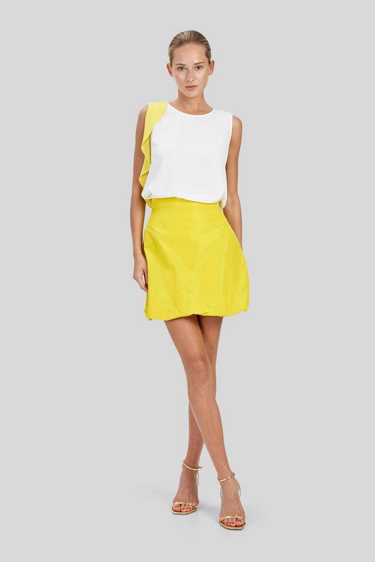 Caractere Caractere Top Crepe De Chine με Βολάν