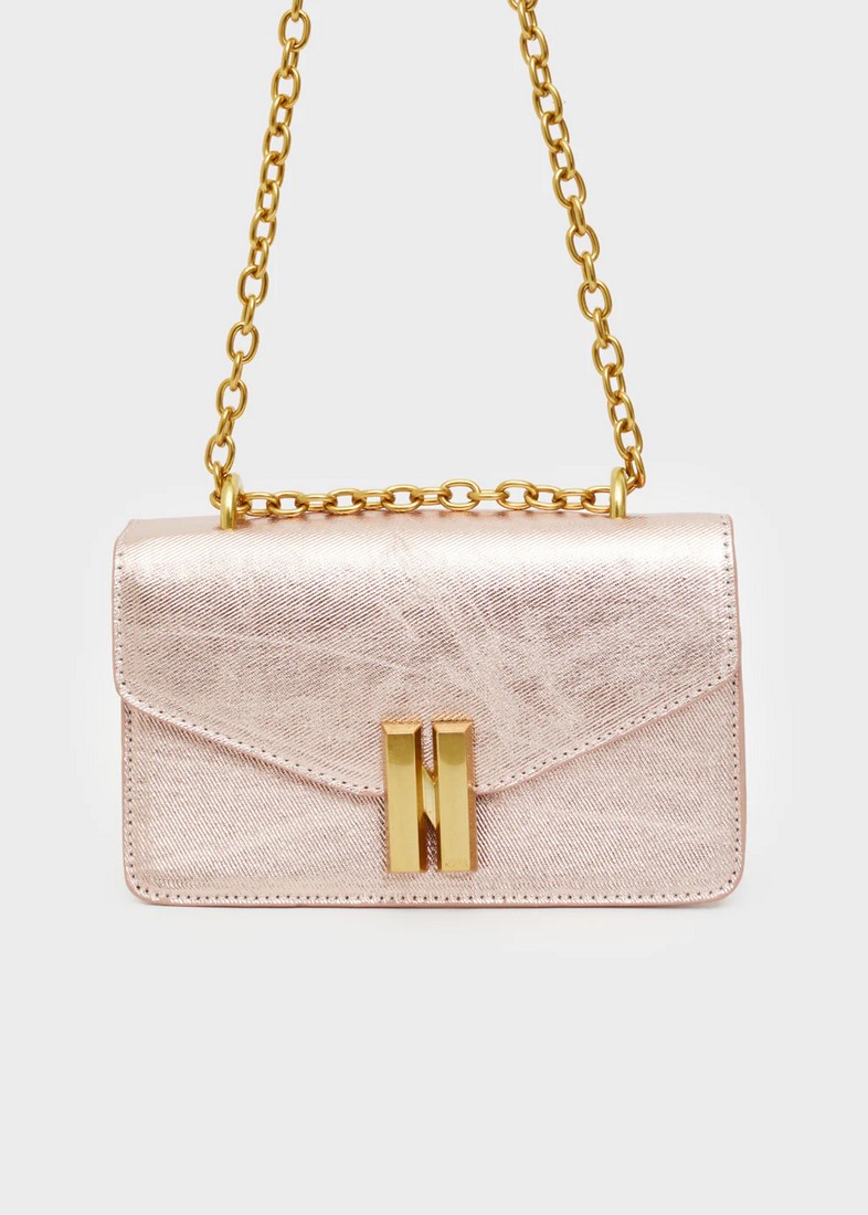 Nali Nali Metal Τσάντα Crossbody σε Ροζ