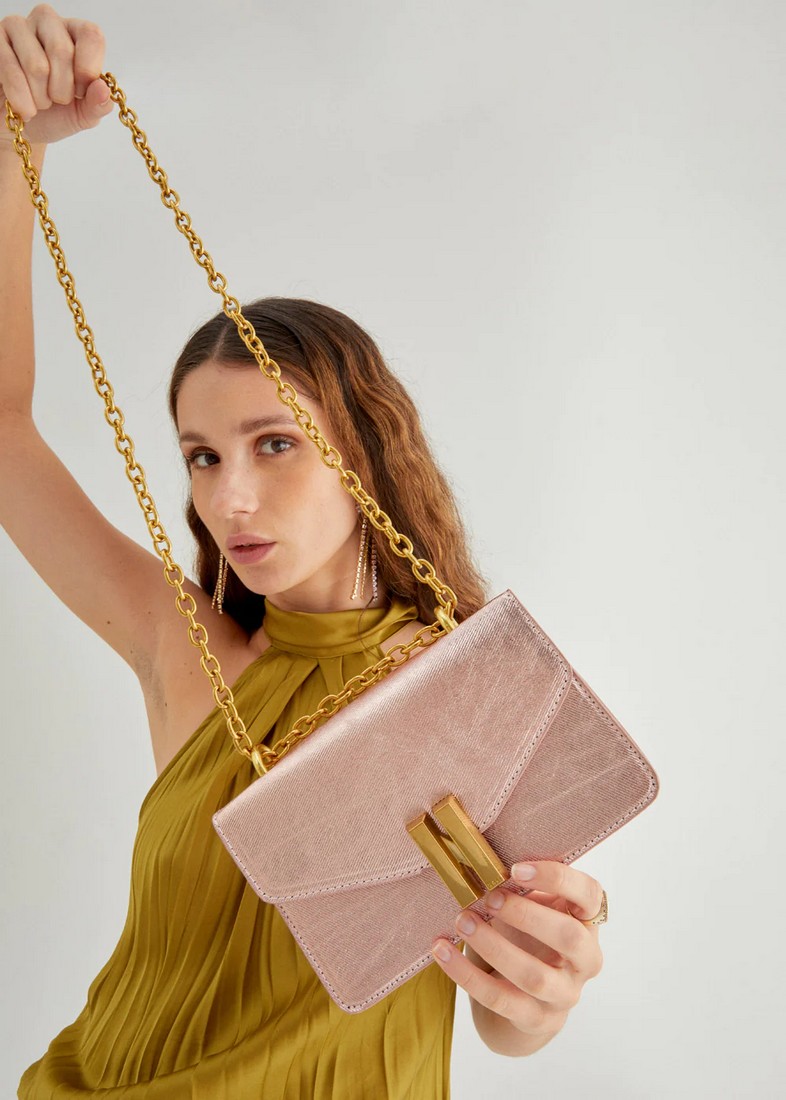 Nali Metal Τσάντα Crossbody σε Ροζ φωτογραφία