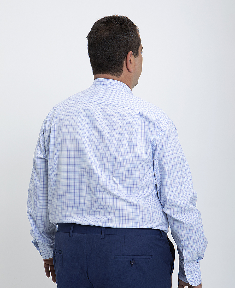 Vardas PLUS SIZE - Πουκάμισο Modern Fit σε Σιέλ Καρό φωτογραφία