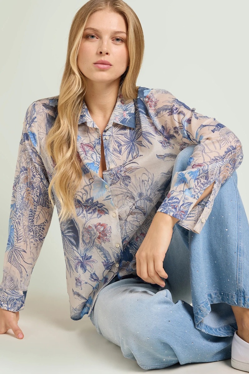 Luisa Viola Luisa Viola Γυναικείο Πουκάμισο Βαμβακερό Με Floral Σχέδιο