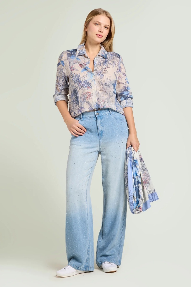 Luisa Viola Γυναικείο Πουκάμισο Βαμβακερό Με Floral Σχέδιο φωτογραφία