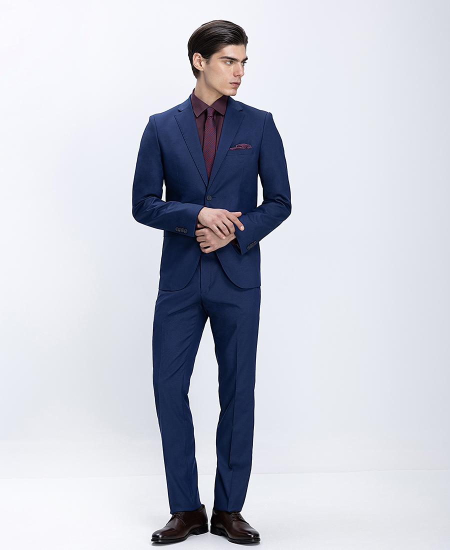 Ανδρικό Κοστούμι Slim Fit Με Κλασικό Πέτο