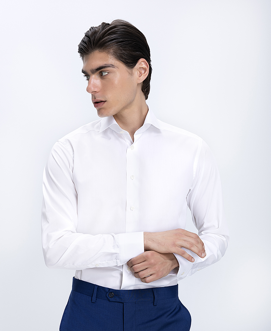Eton Ανδρικό Πουκάμισο Slim Fit Με Breeze Poplin Υφή Και End On End Σχέδιο
