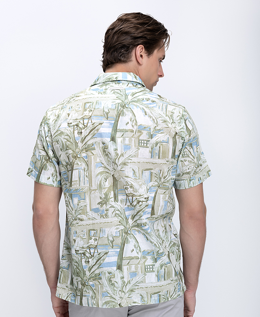 A Fish named Fred Ανδρικό Πουκάμισο Με Τροπικό Print Modern Fit φωτογραφία