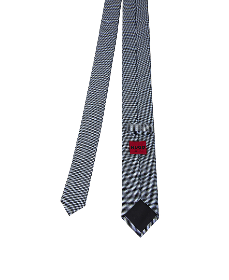 Hugo Ανδρική Γραβάτα Slim με Ζακάρ Μικροσχέδιο σε Μπλε φωτογραφία