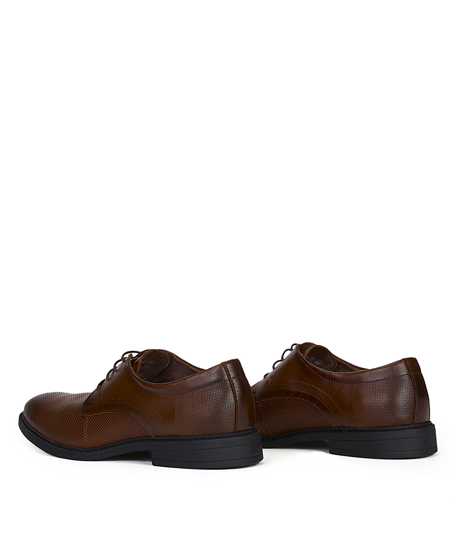 Ανδρικό Δετό Παπούτσι Δερμάτινο με Διάτρητη Υφή και Αντιολισθητική Σόλα φωτογραφία