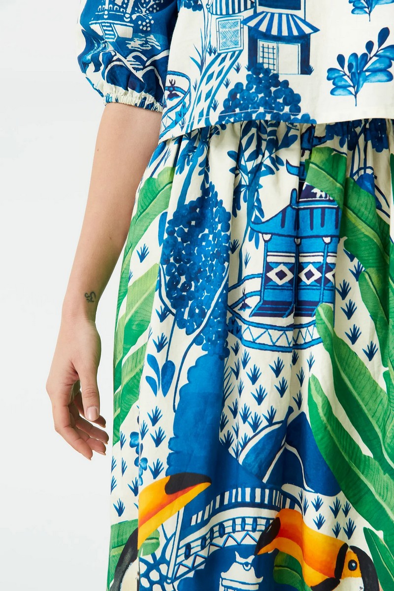 Γυναικείο Ντε-Πιες Βαμβακερό με Στάμπα Regular Fit σε Εμπριμέ φωτογραφία