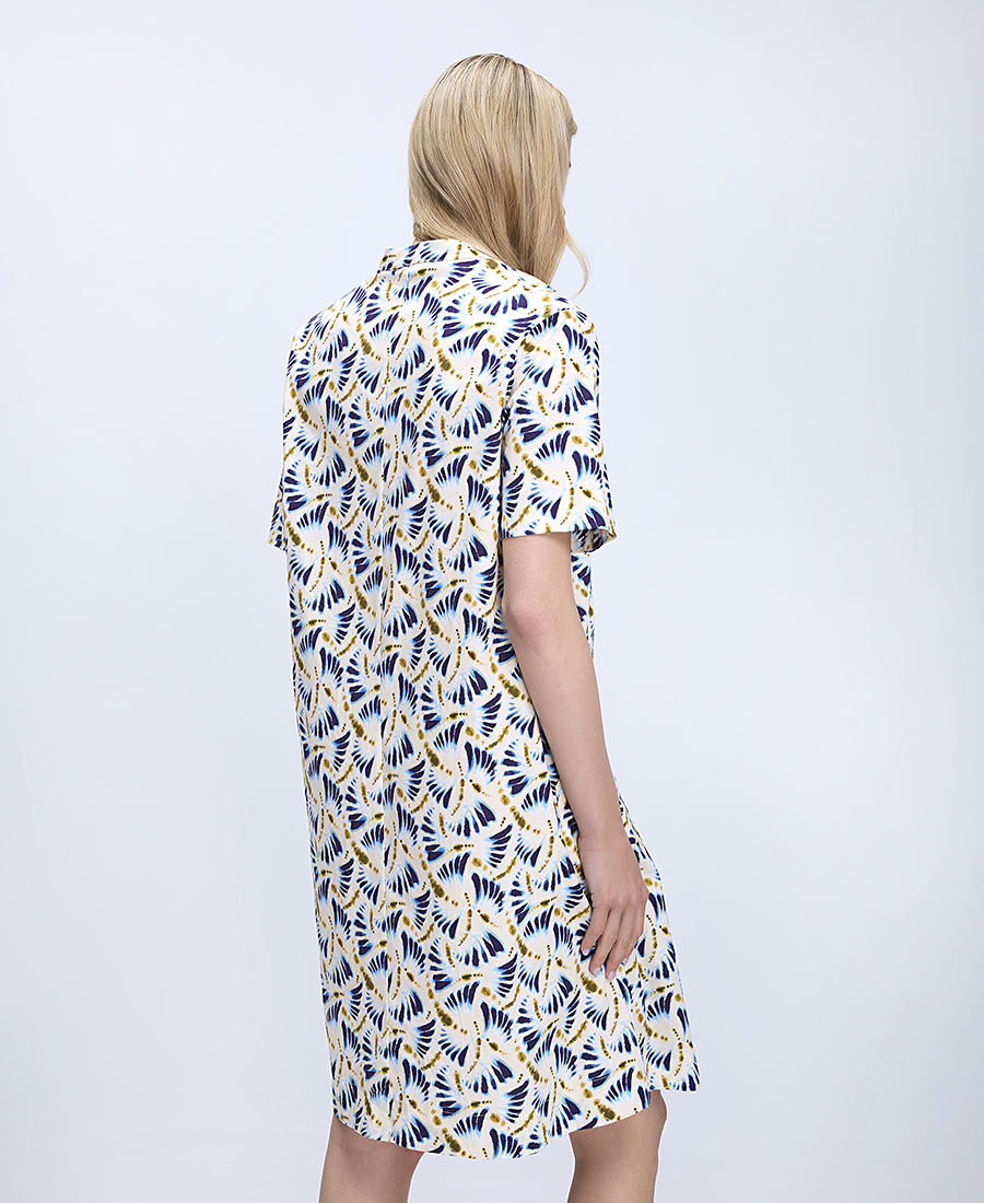 Elena Miro Γυναικείο Mini Φόρεμα Regular Fit Με V Λαιμόκοψη Και All Over Print φωτογραφία