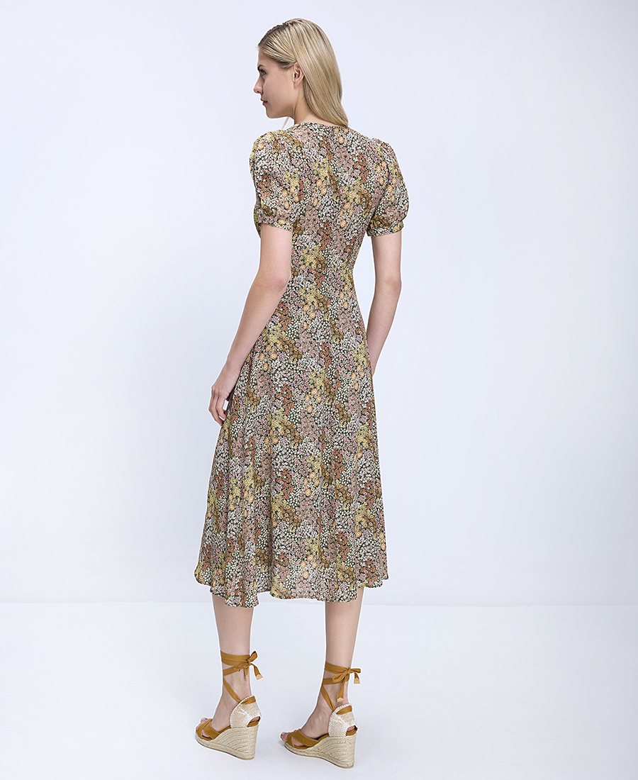 Gerald Darel Γυναικείο Midi Φόρεμα Regular Fit Με Floral Σχέδιο Και V Λαιμόκοψη φωτογραφία