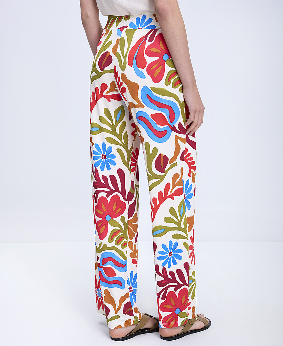 Diana D Γυναικείο Παντελόνι Regular Fit Με Floral Σχέδιο Και Ίσια Γραμμή φωτογραφία