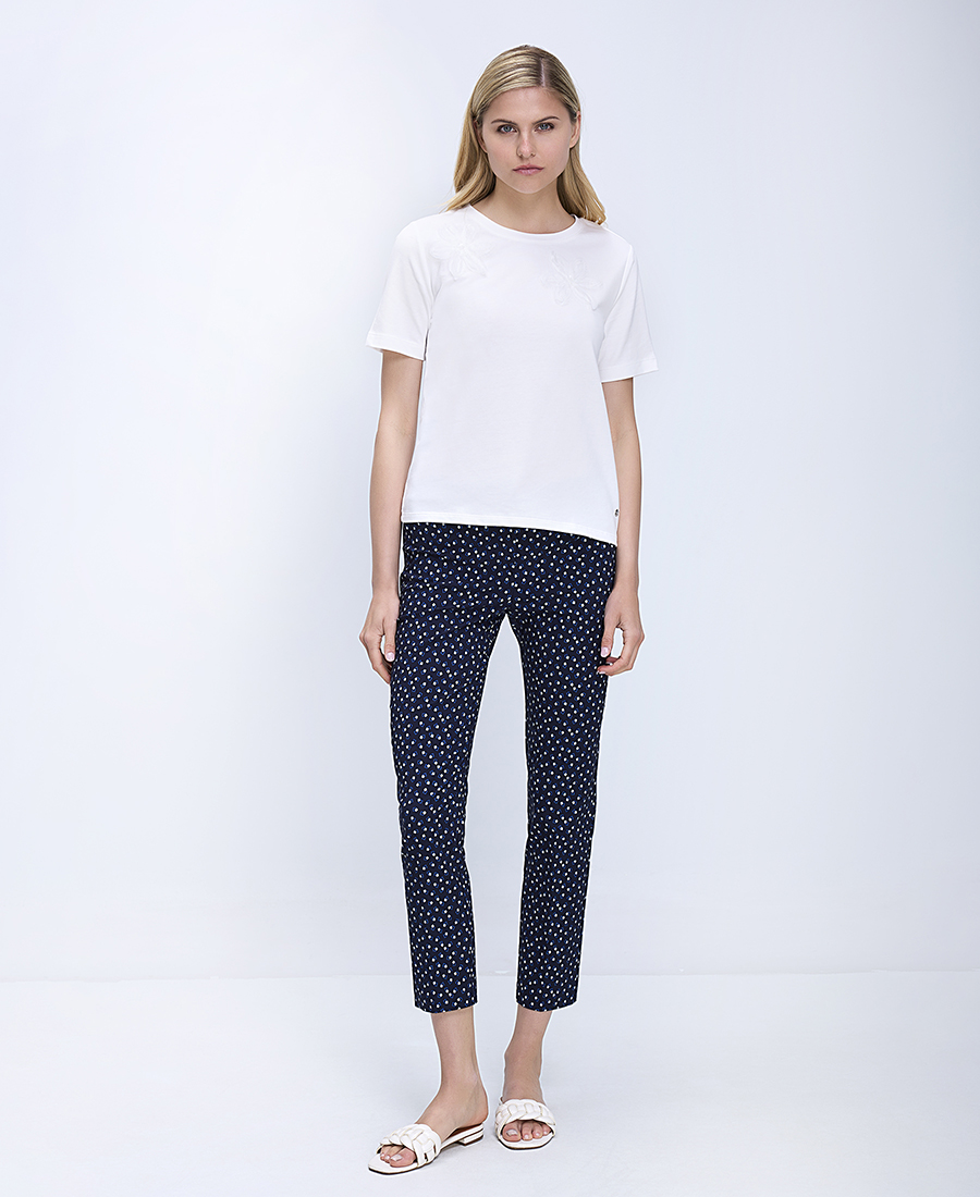 Γυναικείο Παντελόνι Regular Fit Με Ίσια Γραμμή Και Cropped Μήκος