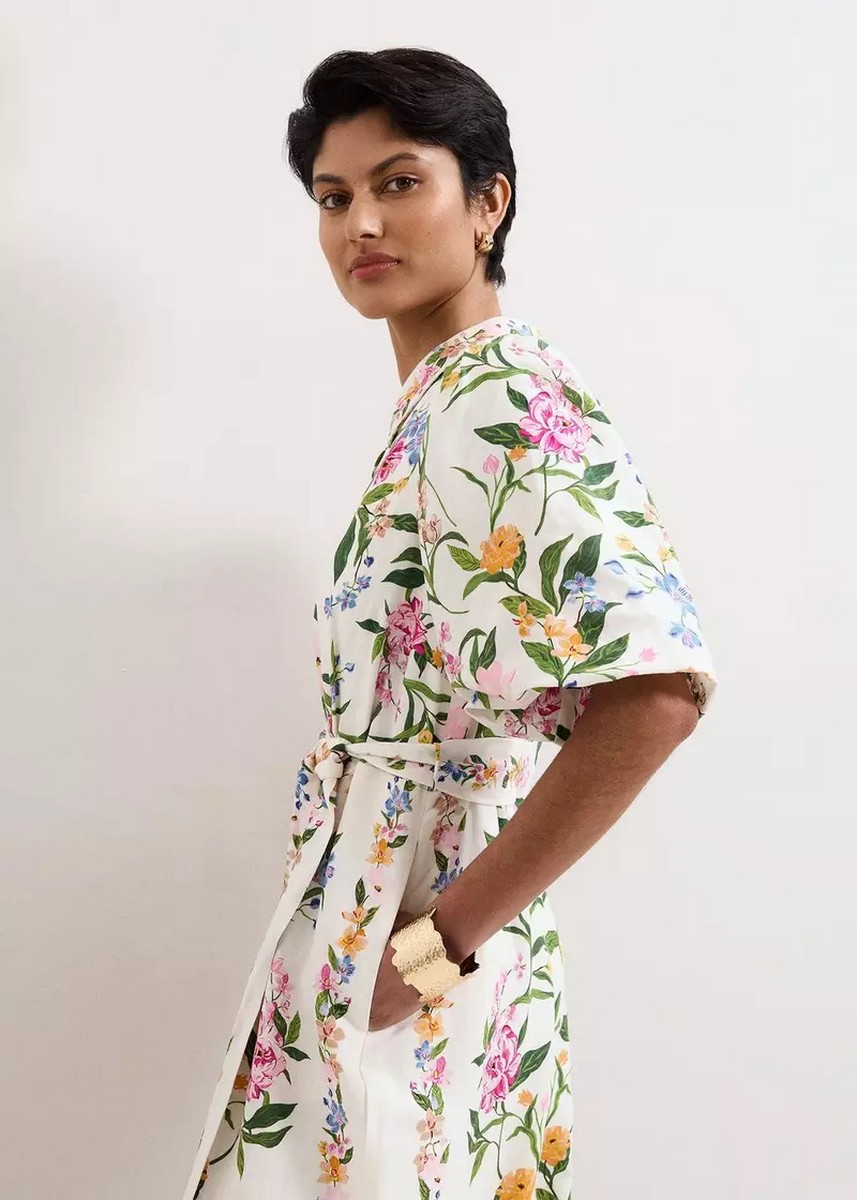 Phase Eight Γυναικεία Ολόσωμη Φόρμα Regular Fit Με Floral Print Και Wide Leg Γραμμή φωτογραφία