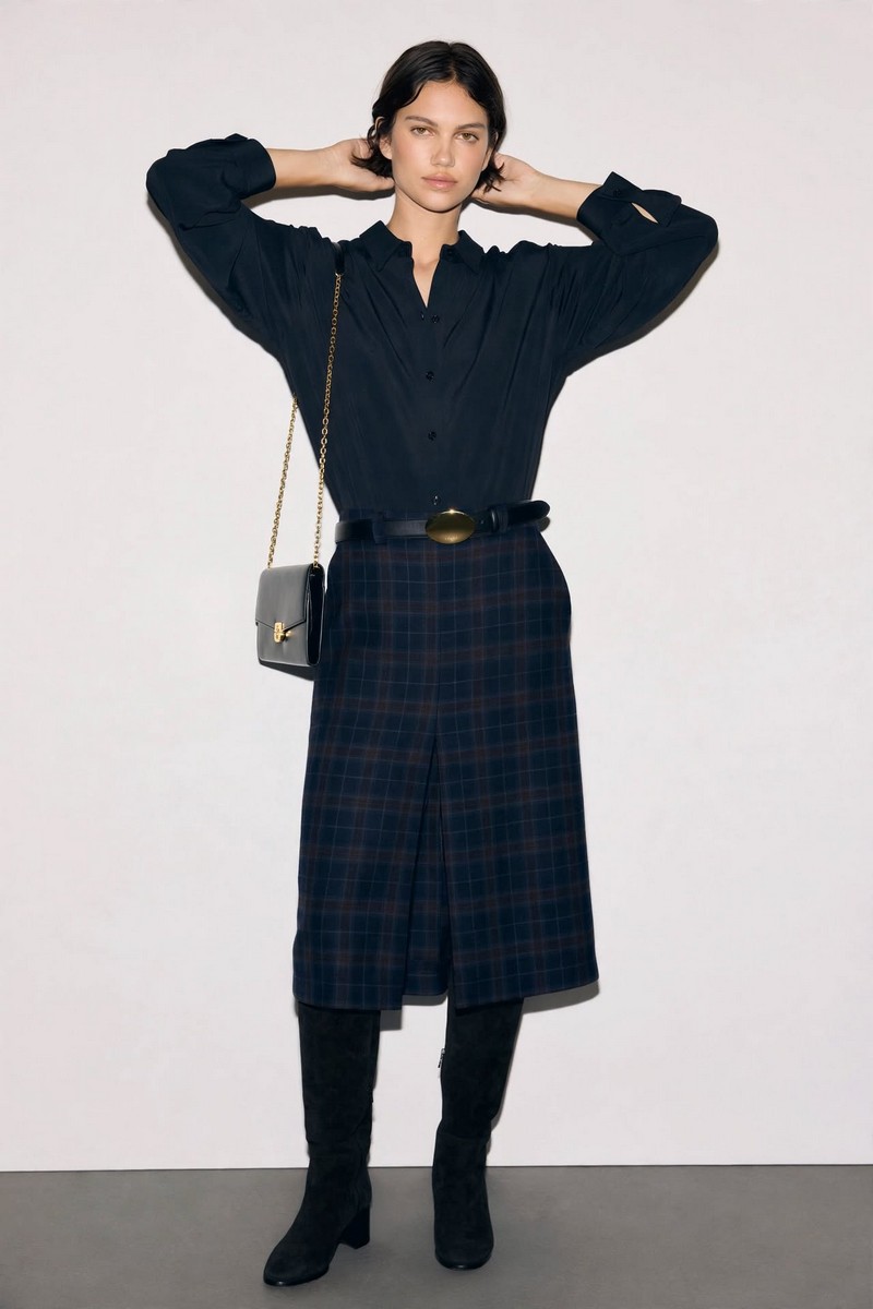 Gerard Darel Gerard Darel Γυναικείο Μονόχρωμο Πουκάμισο Regular Fit Με Μετάξι Πιέτες Και Μακριά Μανίκια Για Elegant Casual & Business Εμφανίσεις