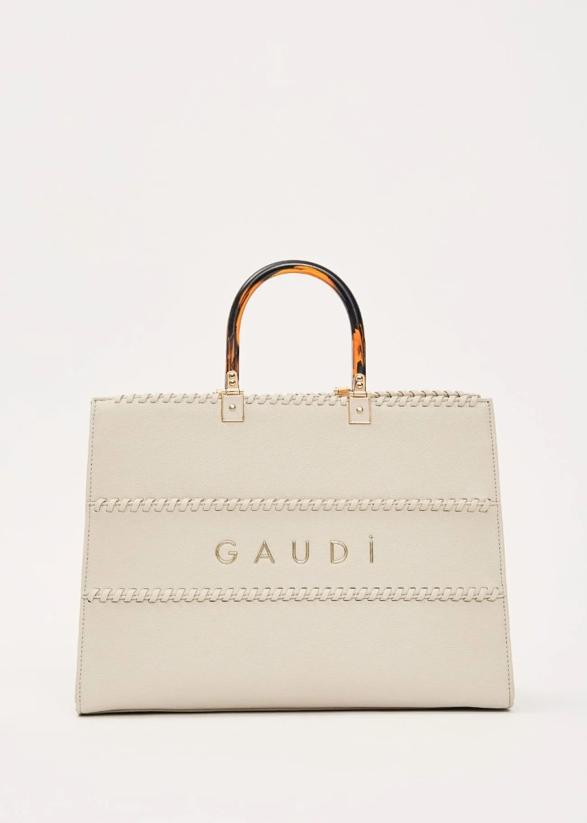 Gaudi Γυναικεία Shopping Τσάντα Με Logo Και Διπλά Χερούλια Από Ρητίνη