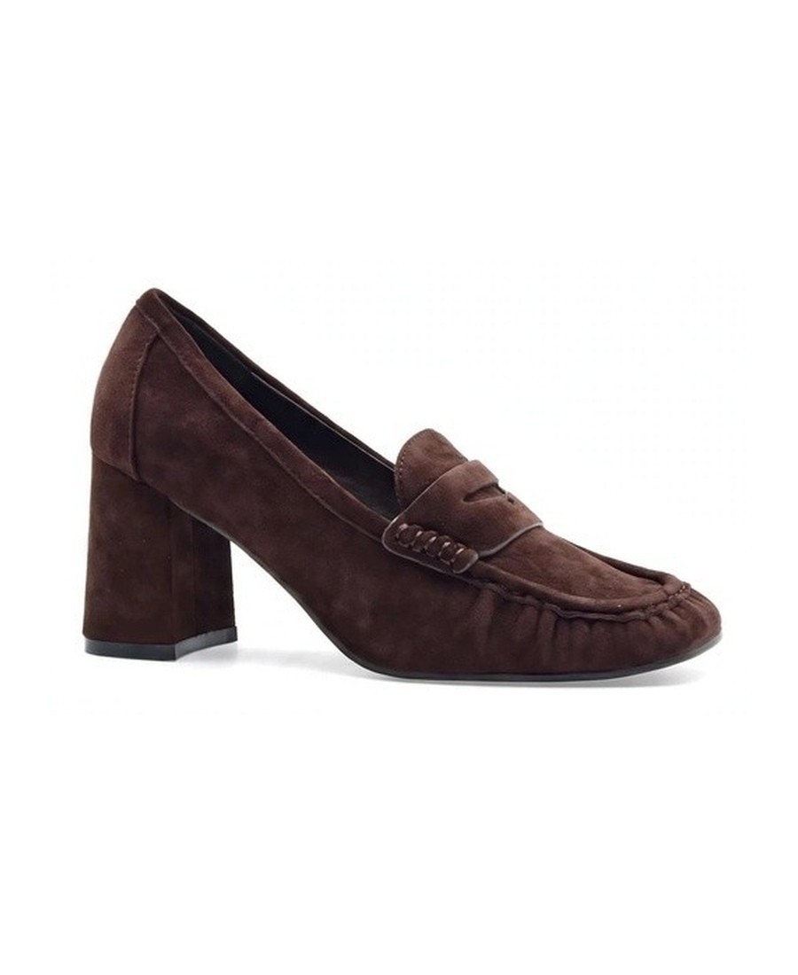 Bibi Lou Γυναικεία Καφέ Σουέτ Loafer Pumps Με Τακούνι Για Business & Formal Εμφανίσεις